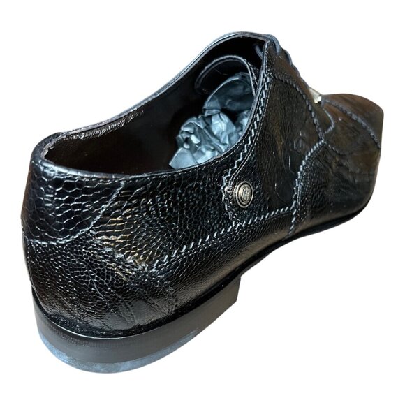 CESARE PACIOTTI LUXURIOUS BLACK GENUINE OSTRICH OXFORDS ITALIAN DESIGNER SHOES main image 5